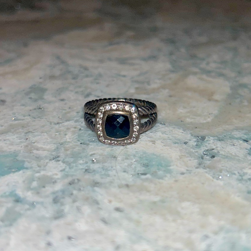 David Yurman Petite Albion Black Onyx Ring- Size 5
